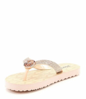 michael kors rose gold flip flops