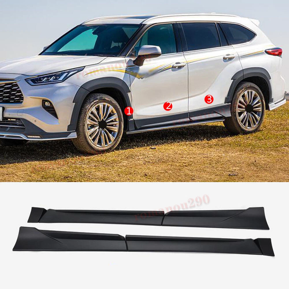 6X For Toyota Highlander 2020 2022 Matte Black Side Door Body