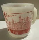 Vintage Federal Glass Milk Glass Mug New York City Skyline