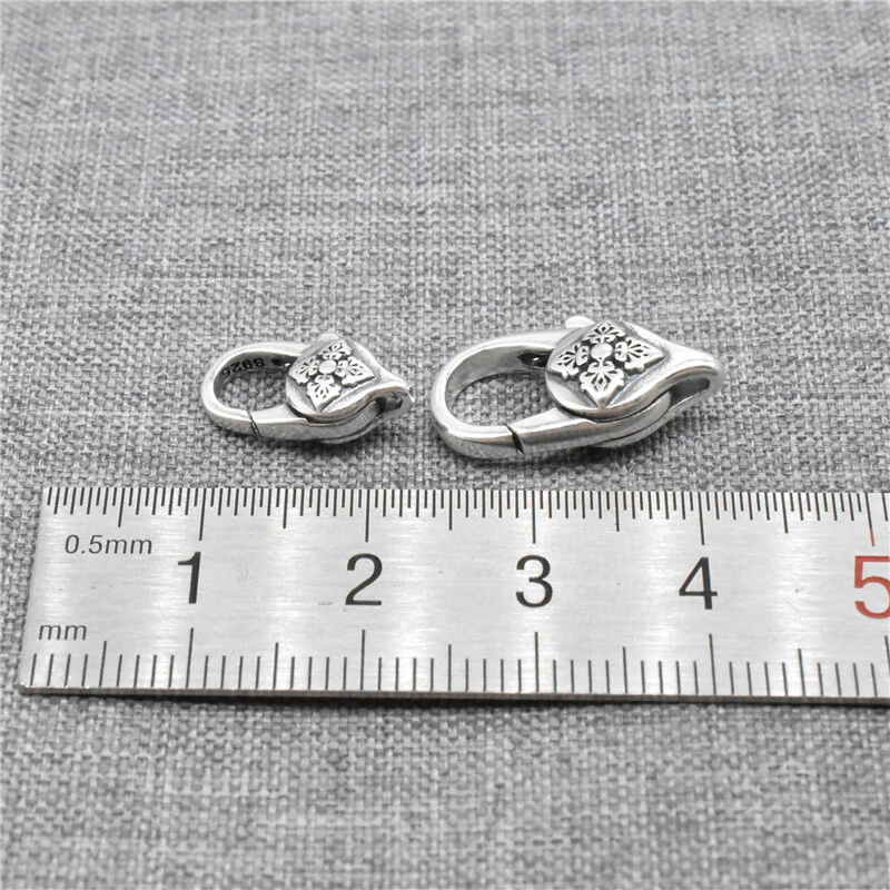 Cierre doble de langosta Dorje de plata de ley 925 de 2 caras para collar Buddshim Foto 2 de 4