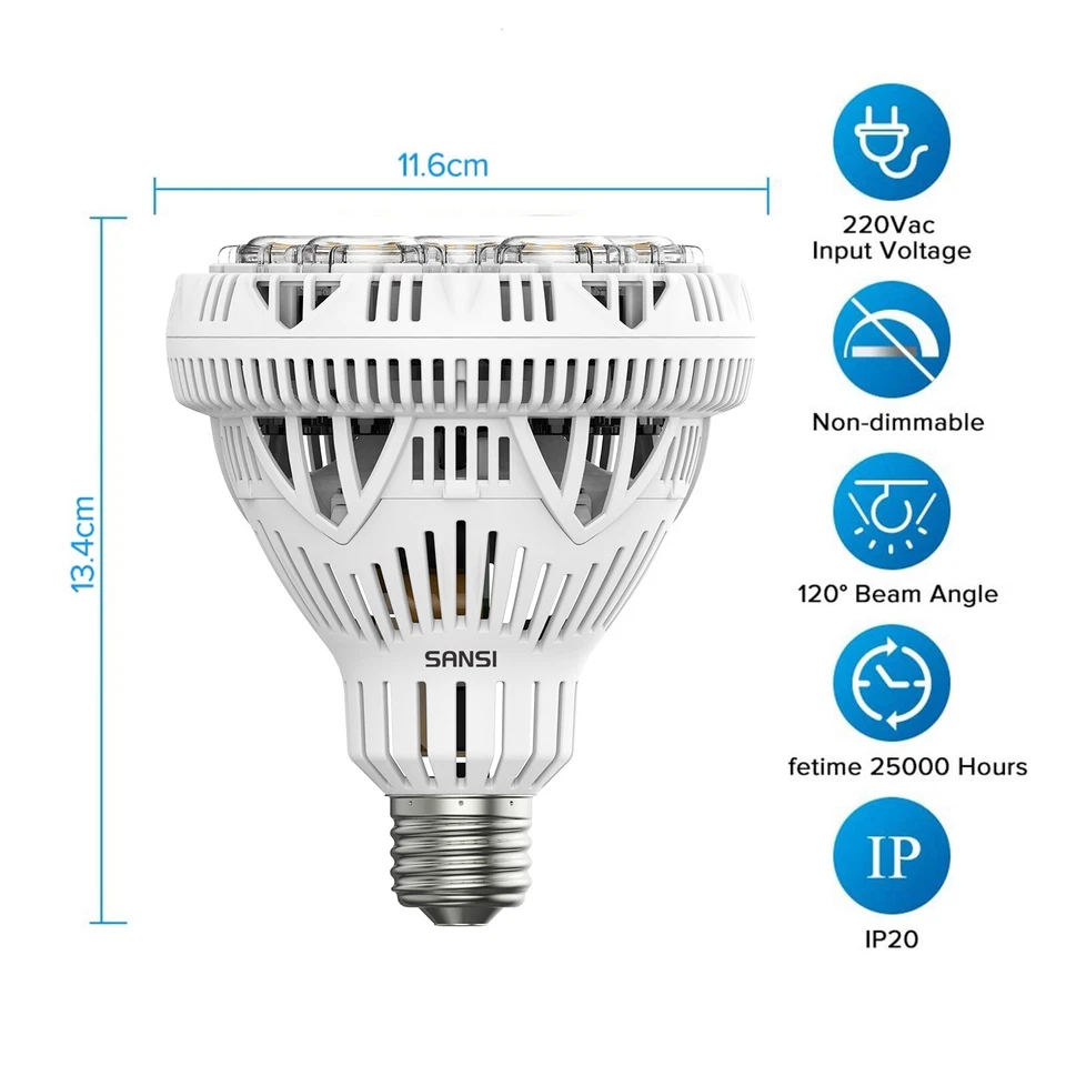 Updated BR30 30W LED Light Bulb 300W Equiva 5000K Home Energy Saving Lamp 4000LM - Image 2 of 4