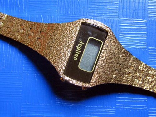 Goldfarbene Jupiter Digitaluhr, Armbanduhr - Digital Uhr Quartz, LCD, vintage - Bild 2 von 7