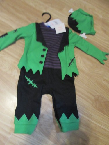 BABY'S FRANKENSTEIN/HALLOWEEN THEMED 2 PIECE COSTUME WITH HAT SIZE 3 TO 6 MONTHS - Picture 3 of 9