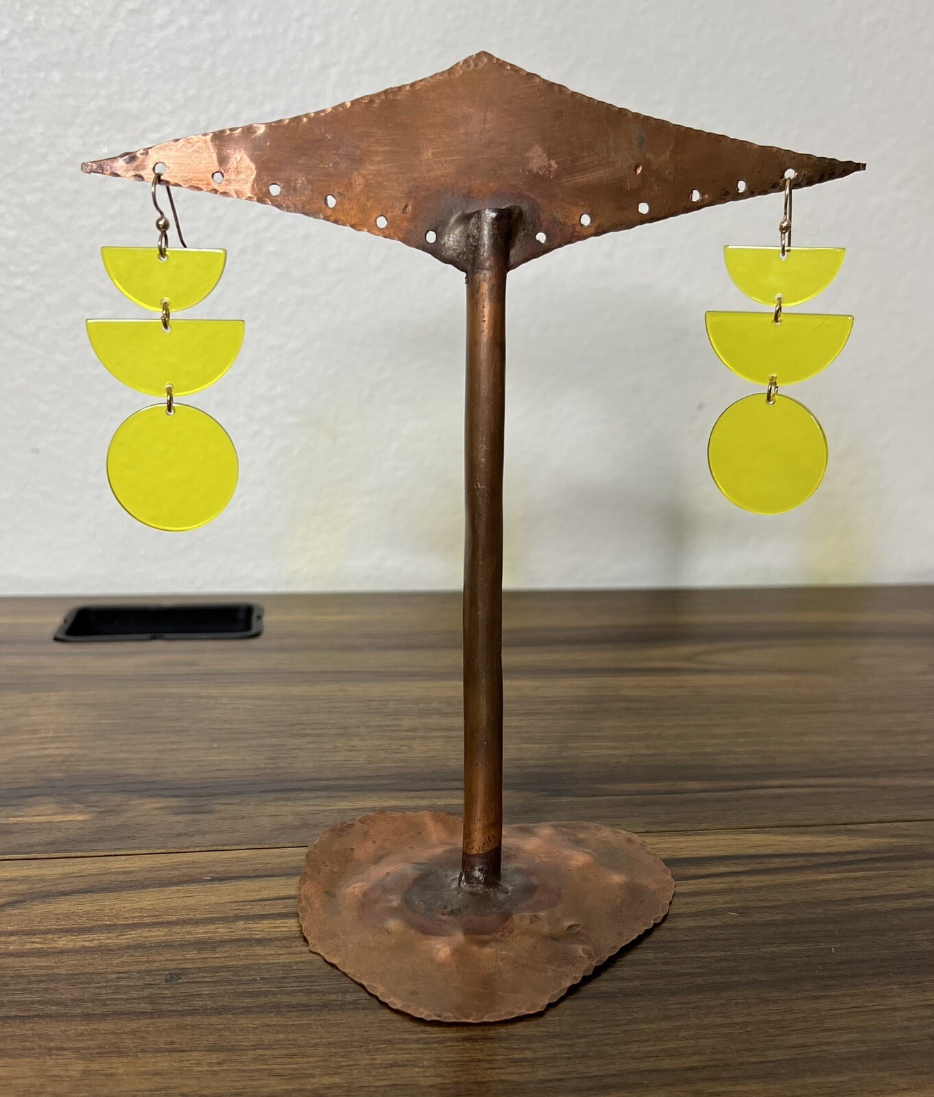 Modern Plastic Statement Earrings Translucent Jel… - image 1