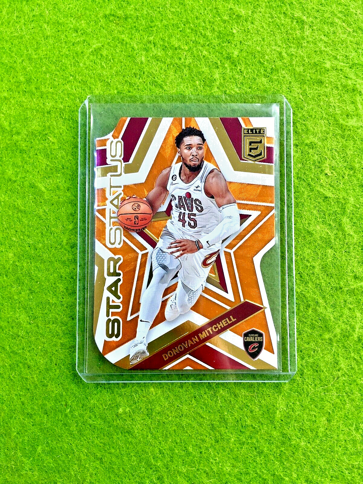 Donovan Mitchell ORANGE DIE CUT CARD JERSEY#45 CAVS SP 2022-23 Elite STAR STATUS