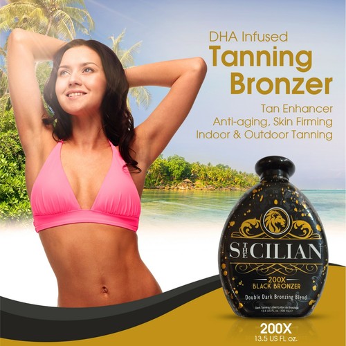 2025 The Sicilian 200x Double Dark Black Bronzer Tanning Lotion Indoor / Outdoor - Picture 4 of 12