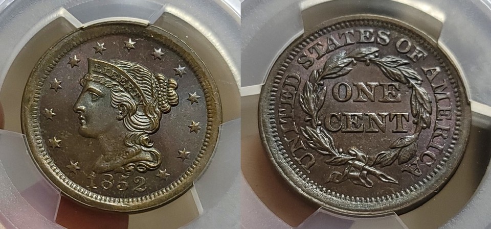 1852 1C MS65BN PCGS