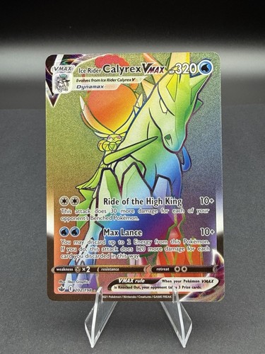 ICE RIDER CALYREX VMAX 202/198 CHILLING REIGN RAINBOW RARE NM