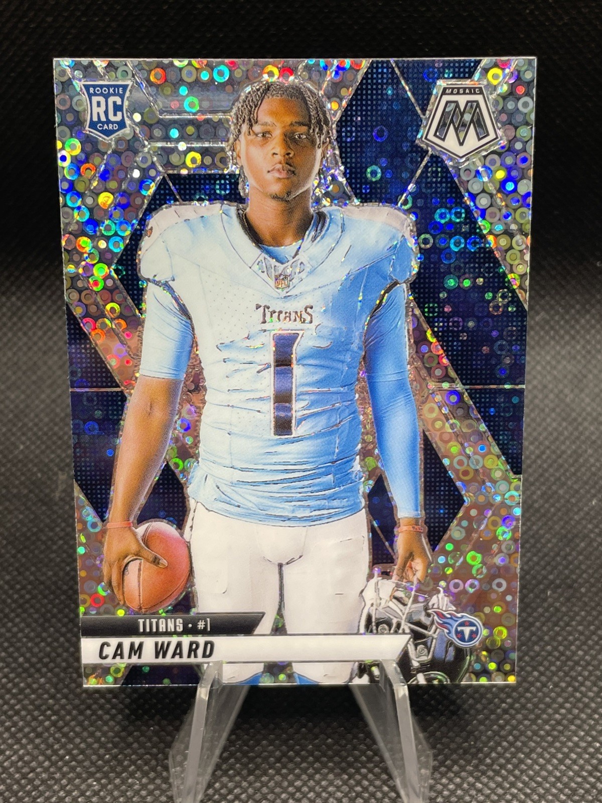 2025 Mosaic Cam Ward RC #272 Image Variation No Huddle Silver Disco Rookie