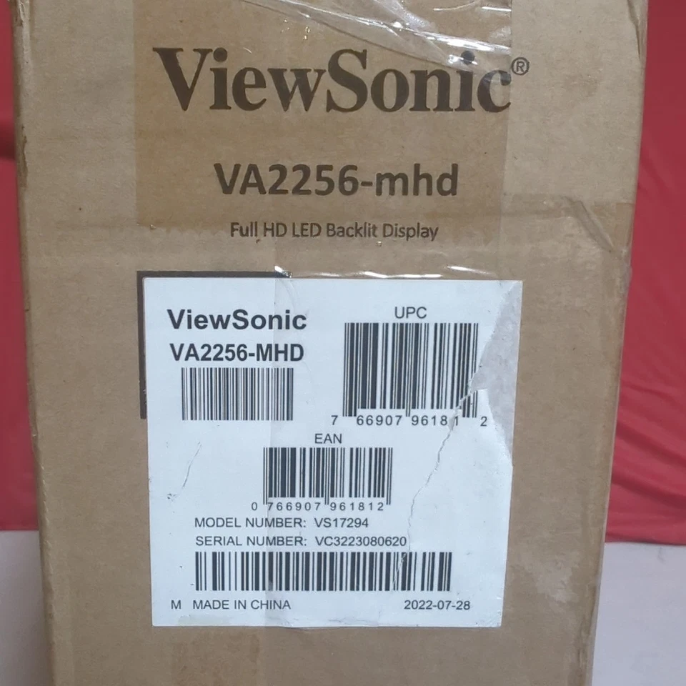 ViewSonic IPS Monitor VA2256-MHD 22" Thin-Bezel 1080p HDMI DP VGA + Speakers - Image 2 of 4