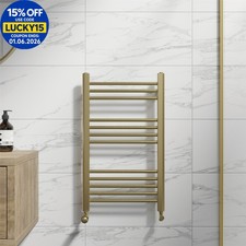 RadiLux Heated Towel Rail Brushed Brass 750 x 450mm Flat
