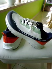 Herren Halbschuh Sneaker 46 weiß blau rot gr...