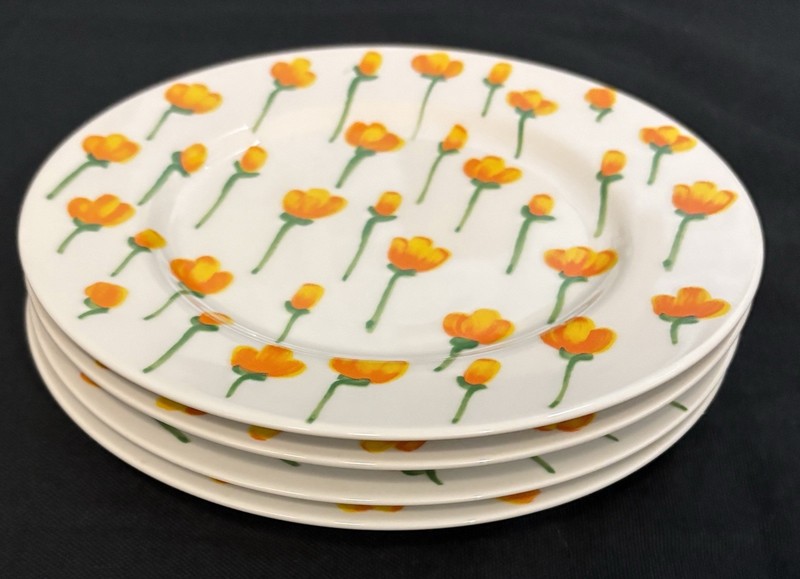 Takahashi San Francisco Dessert Salad Plates Flowers Set Of 4. 7.75”