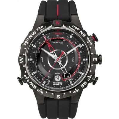 Timex Men's T2N720 Intelligent Quartz Tide Temp One Size, Black/Black/Black 