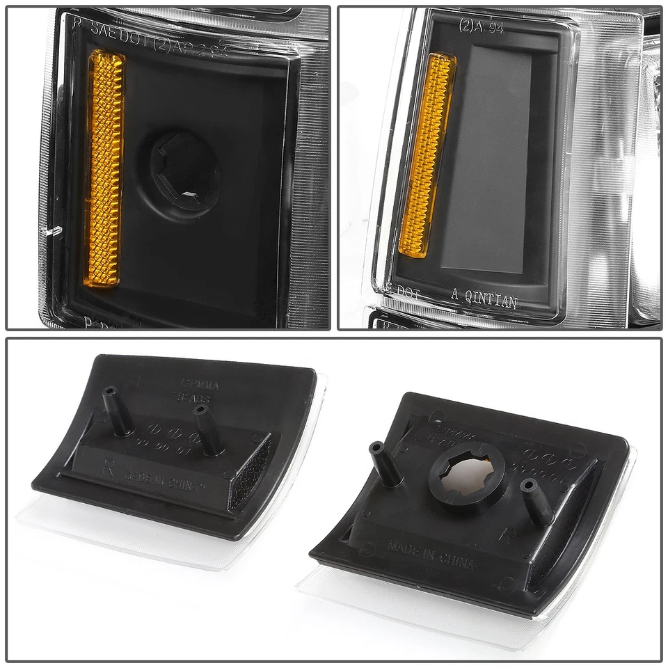 PARA 94-00 GMC C10 C/K SUBURBANO CARCASA NEGRA ÁMBAR FARO ESQUINERO LÁMPARA PARACHOQUES Foto 4 de 4