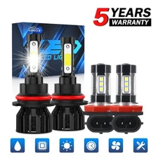 For Suzuki Equator 2009-2012 4x High Low Beam LED Headlight +Fog Light Bulbs Kit