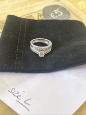 Two Size L Platinum Rings with Diamonds RRP 5700 GBP PT950 .9 Ct Diamond Total
