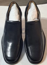 Johnston & Murphy Men's Tabor Plain Toe Slip On Black Calfskin Shoes Size 13M 