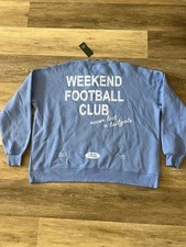NWT Wild Fable Women's Football Graphic Oversized Sweatshirt Blue Size L