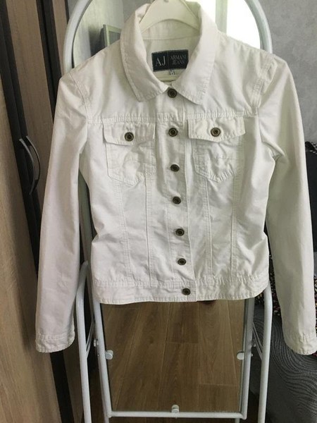 Women Armani Collezioni Jacket White Cotton 38 / M