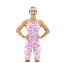 NWT TYR Women&rsquo;s Thresher Open Back Size 34 Pink Camo Swimsuit Hydrophobic Fibers