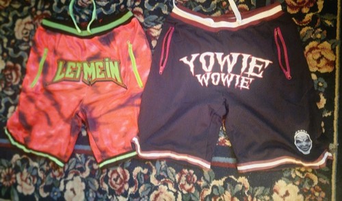 WWE Bray Wyatt Let Me In Yowie Wowie wrestling shorts red black let me in shorts