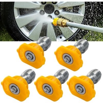 #ad #ad Pressure Washer Nozzle Tip 1 4quot; 15 Degree Yellow Stainless Steel Pack of 5 $15.49