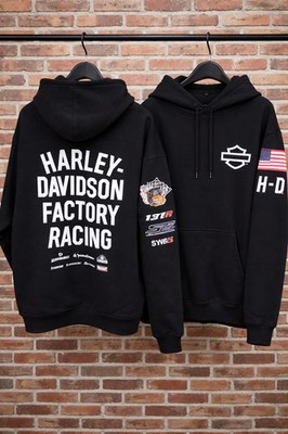 Harley Motorcycle Racing Hoodie Retro Biker Graphic Pullover, US STOCK