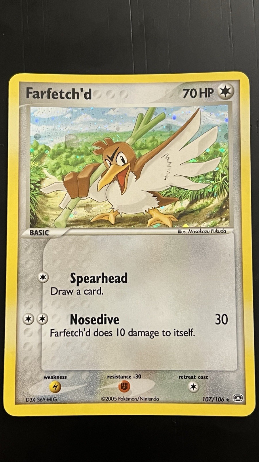 Farfetch'd (Secret Rare/Box Topper) 107/106 NM EX: Emerald Holo Pokemon TCG