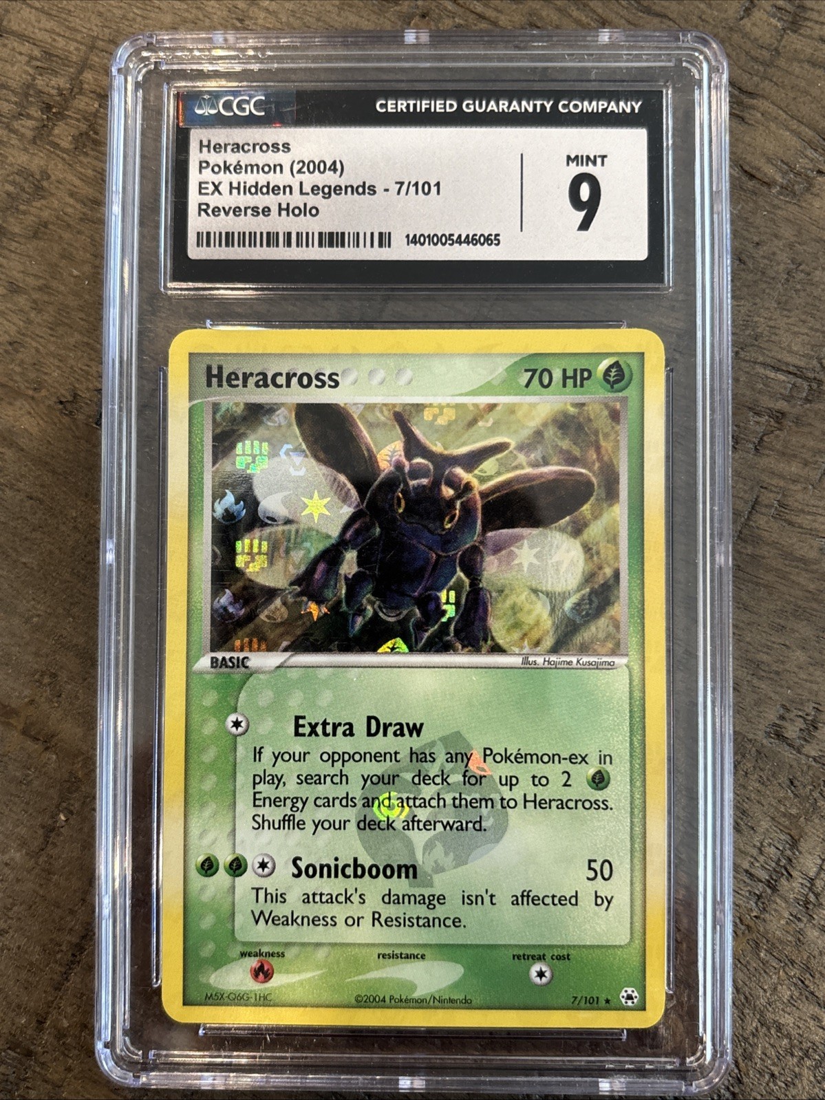 CGC 9 Heracross 2004 EX Hidden Legends 7/101 Reverse Holo Pokemon Card Low Pop!