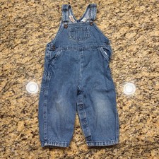 Vintage Baby Sonoma Kids Denim Bib Overalls Medium Wash Carpenter Style 24M 2T