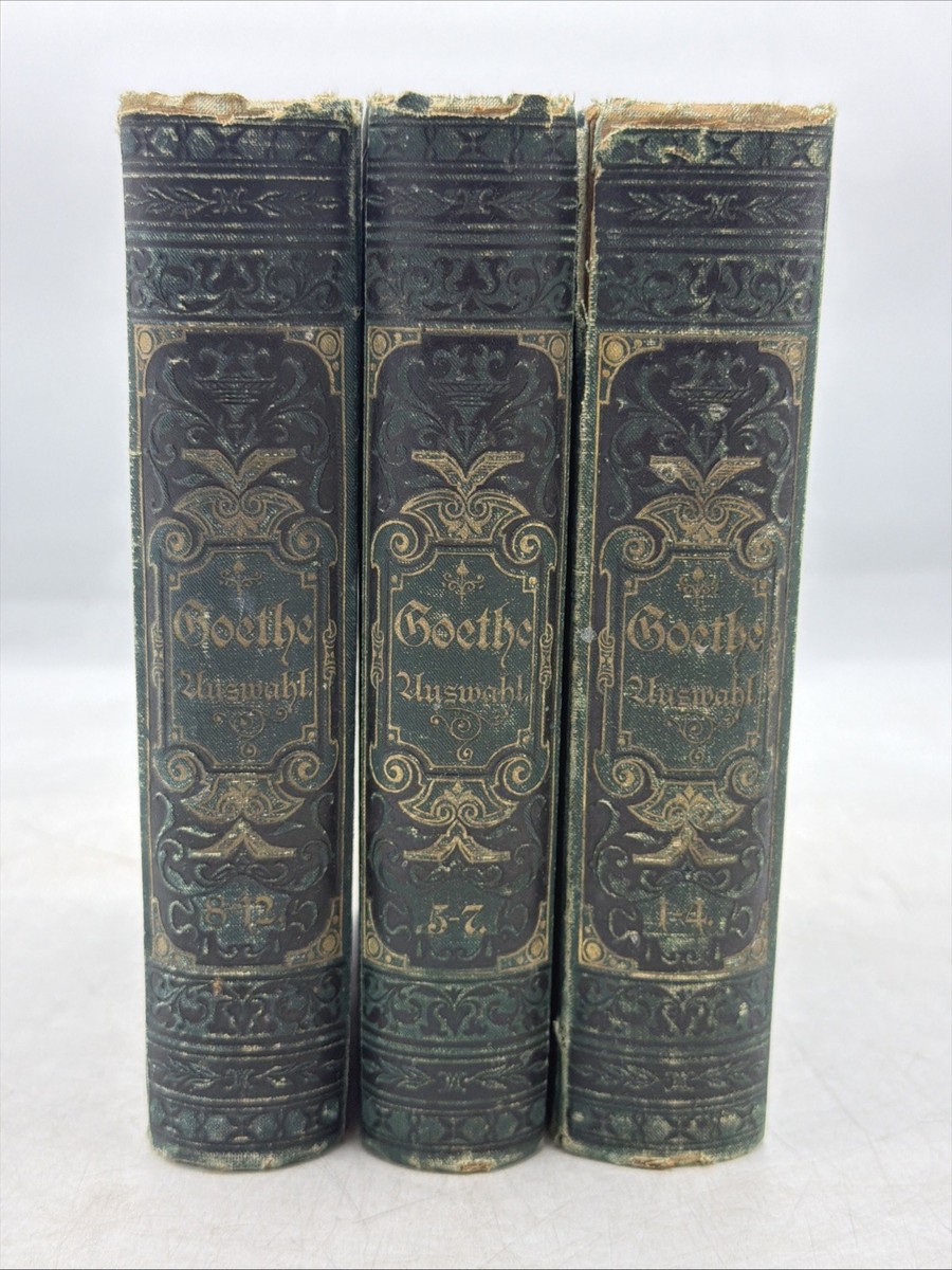 Goethe Werke Auswahl 3 Vols Reclam Leipzig 1-12 German Antique Set