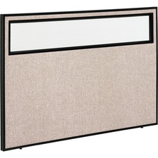 Office Partition Panel With Partial Window 60-1/4"W x 42"H Tan