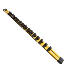 Abn Yellow Aluminum Sae 14 Drive Socket Organizer Tool Holder Rail And Clips