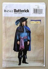 Butterick B4541 Musketeer/Pirate Costume Sewing Pattern Mens MU 34-36-38 Uncut