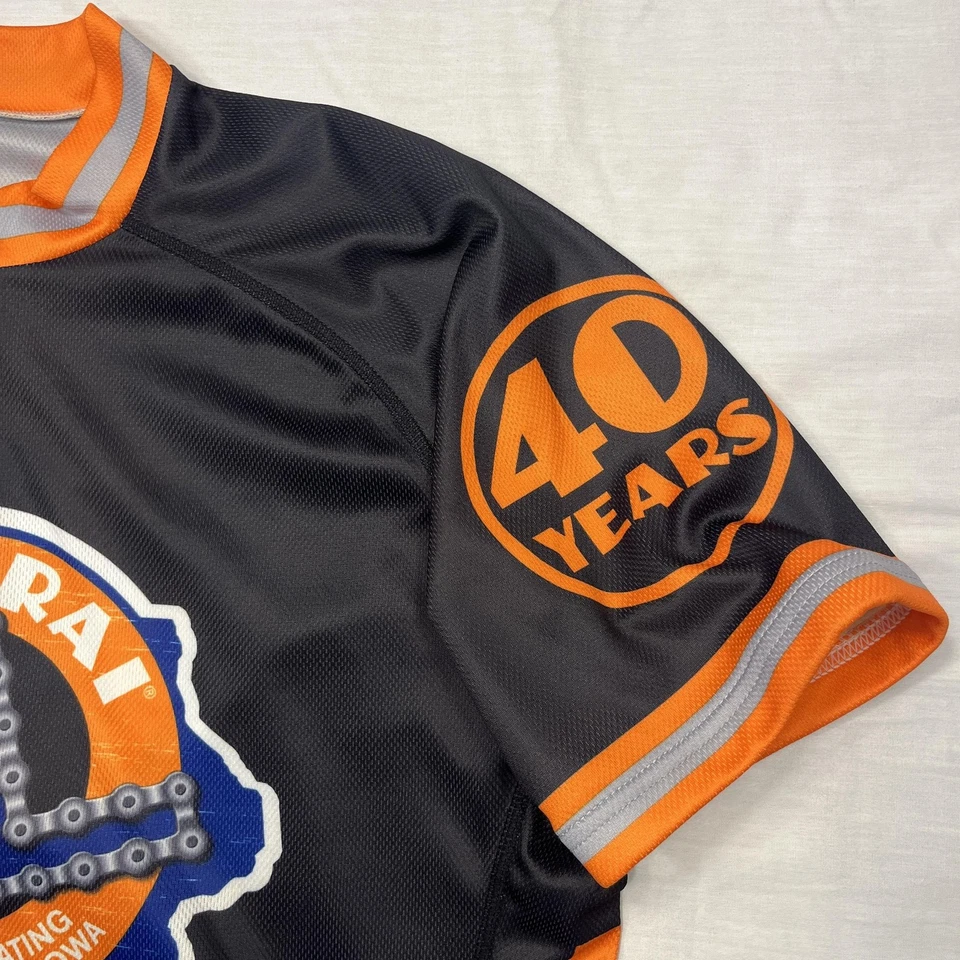RAGBRAI XL 40 Años Jersey Hombre Grande Negro Naranja Primal Cremallera Completa Bicicleta de Ciclismo Foto 3 de 4