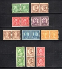 US Stamp Scott #597-606, Horz & Vert Coil Pairs, Set of 10, MNH, VF, SCV$72.00