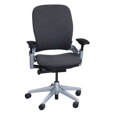 Steelcase Leap V2 w/Platinum Frame, Smoke Gray Fabric - Ergonomic Task Chair