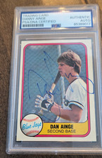 1981 FLEER SIGNED ROOKIE CARD DAN DANNY AINGE BLUE JAYS CELTICS BYU 418 PSA DNA