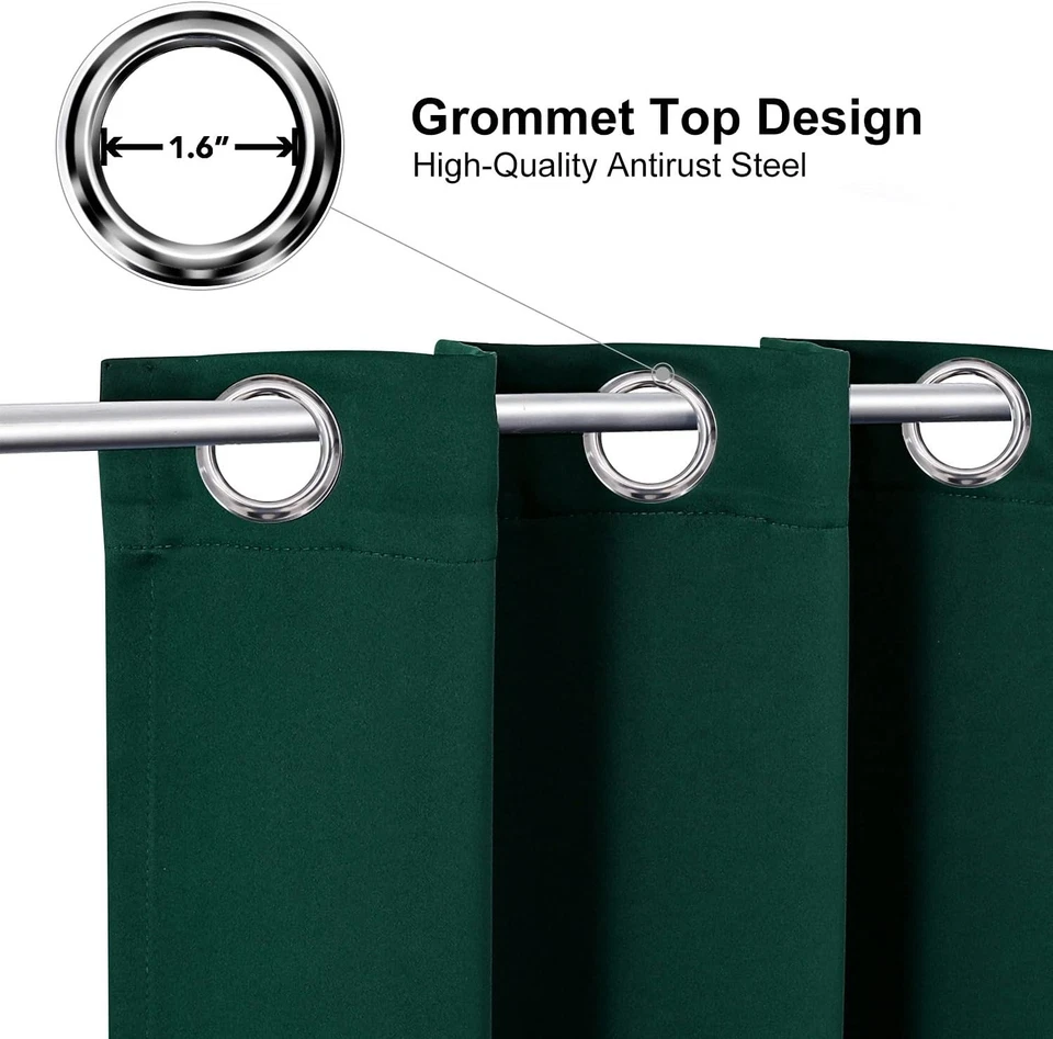 ChrisDowa Blackout Curtains 108 Inches Long for Living Room, Grommet Thermal - Image 3 of 4