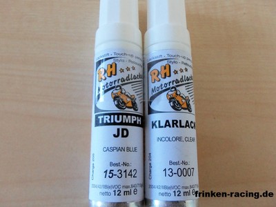 620,80 /l  RH Lackstift Set Triumph JD Caspian blue 2 x 12 ml 
