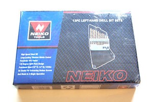 13pc LEFT HAND TITANIUM HIGH SPEED STEEL HSS M2 DRILL BIT SET NEIKO TOOLS