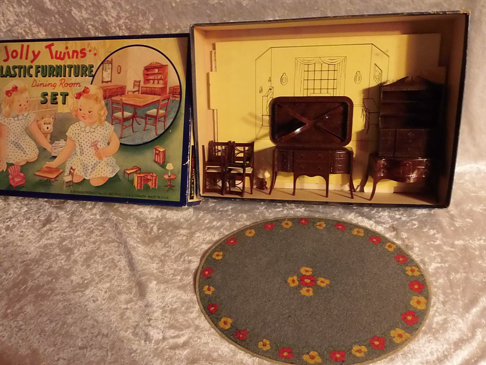 1946 Vintage Renwal Jolly Twins Dinning Room Set Furniture, Original