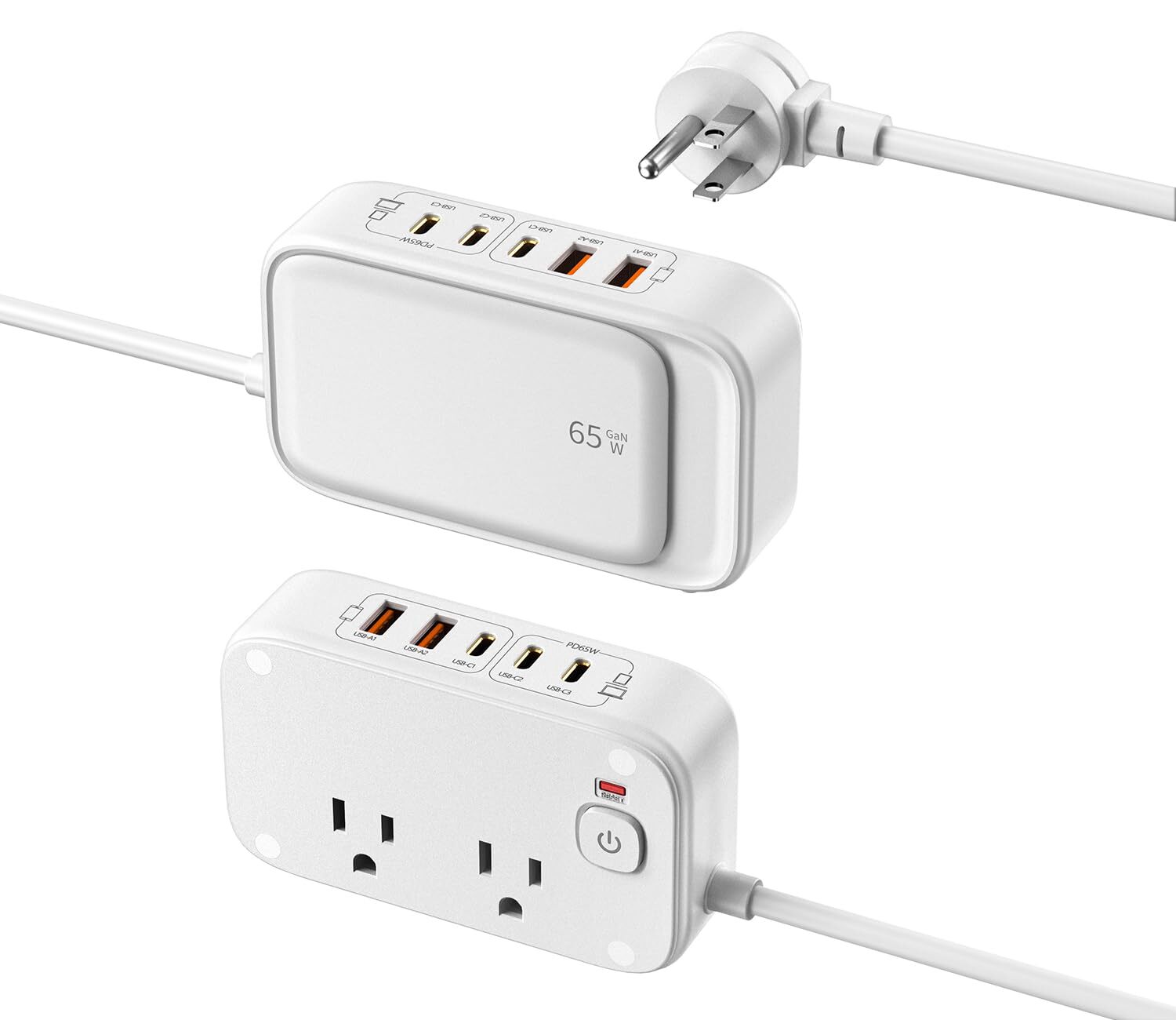 USB C Charging Station,190W USB Charging Hub Power Strip,6FT Flat Extension C...