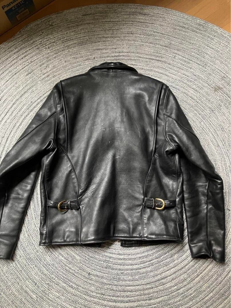 VANSON Single Leather Jacket 40 Enfield Black Missing Zipper VANSON Single Leather Jacket 40 Enfield Black Missing Zipper