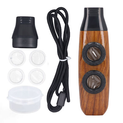 (Wood Farbe) Kazoo Dual Flöte Hole Flöte Verstellbares Musikblasinstrument FAT