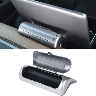 Tesla Model 3, Y Sunglasses Holder, Eyeglass Cases Storage Box, Silver