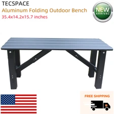 Ginkman 35.4x14.2x15.7 inches Aluminum Folding Outdoor Bench for Park Garden