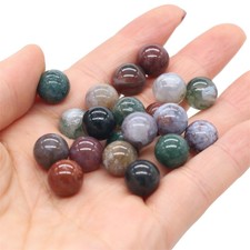 Wholesale 50pcs 10mm Natural India Agate Stone Round Ball No Hole Beads Jewelry