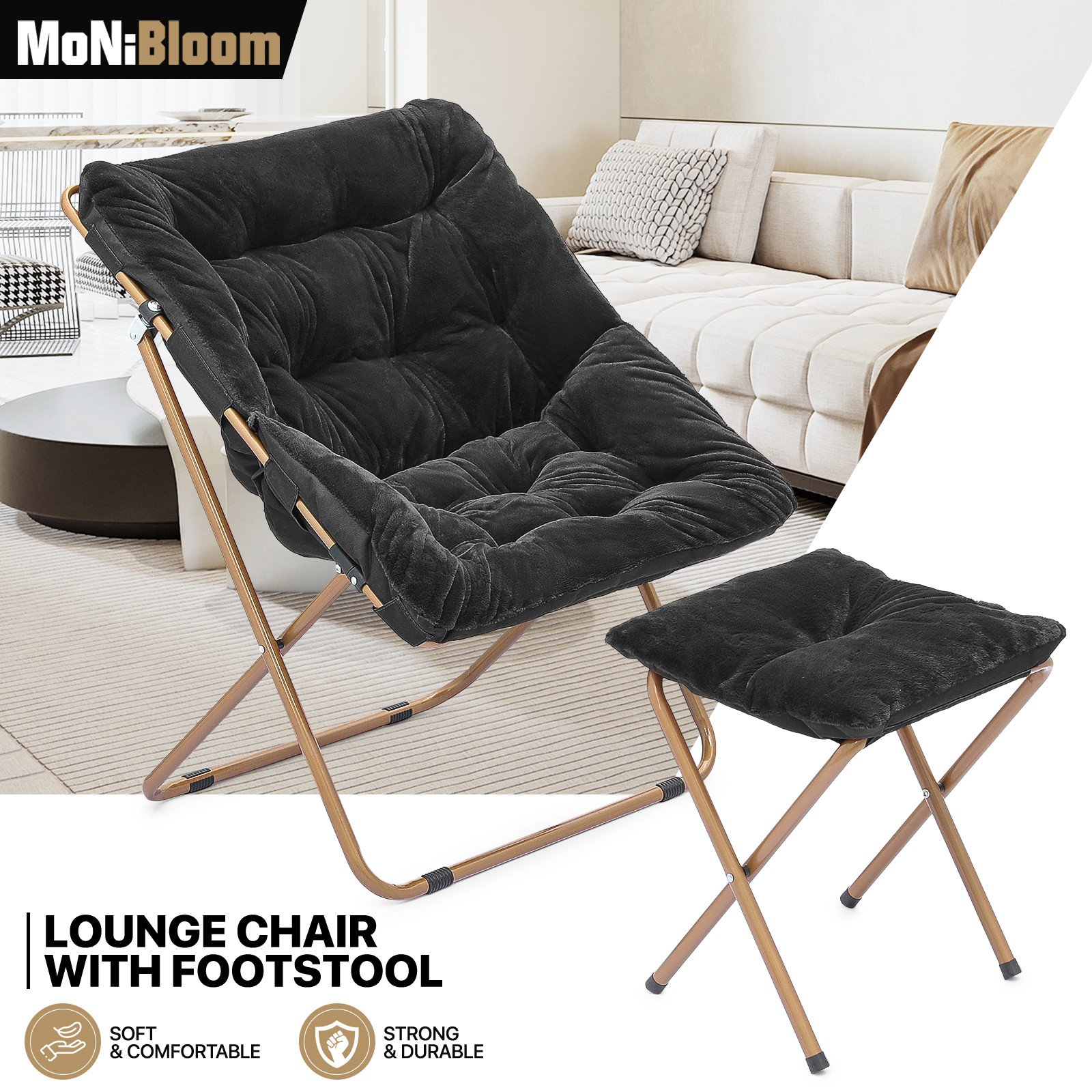 Bedroom Oversized Moon Seat W/ottoman